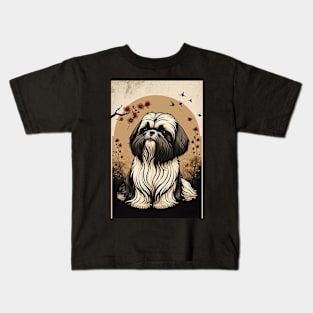 Super Cute Shih Tzu Portrait - Japanese style Kids T-Shirt